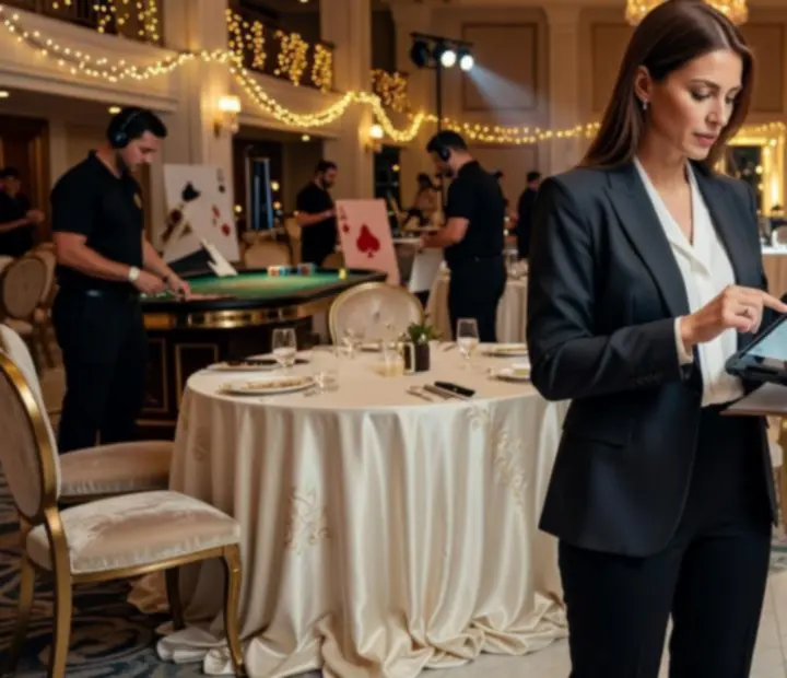 Koordynator produkcji NAXSOL ENTERPRISES LTD przy pracy podczas przygotowania eventu