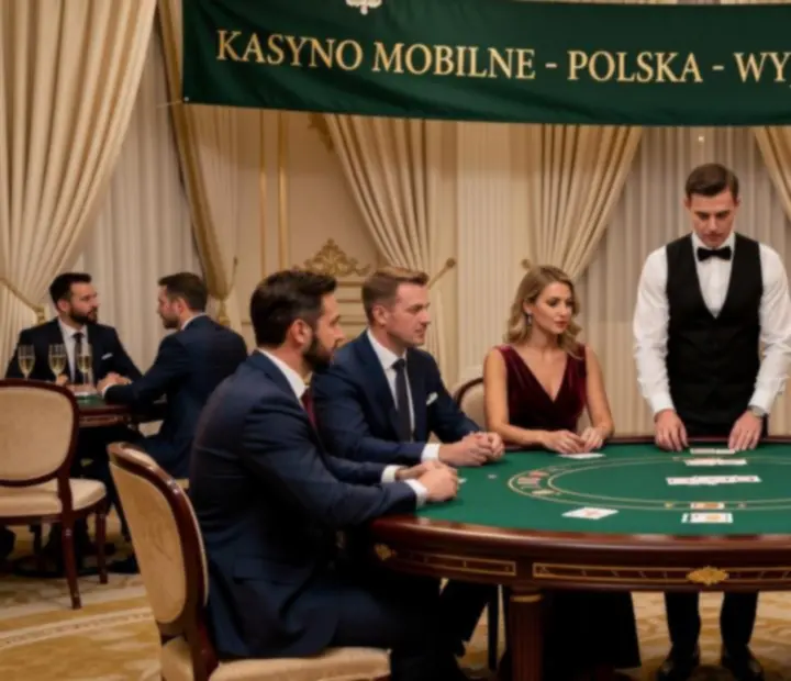 Mobilny stół do pokera podczas eleganckiego wieczoru eventowego